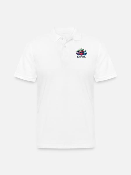Funny Berry Cool - Men's Pique Polo Shirt - white