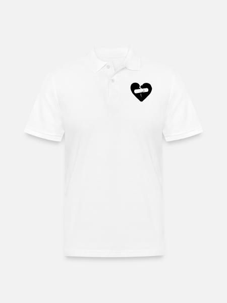 broken hearted - Men's Pique Polo Shirt - white