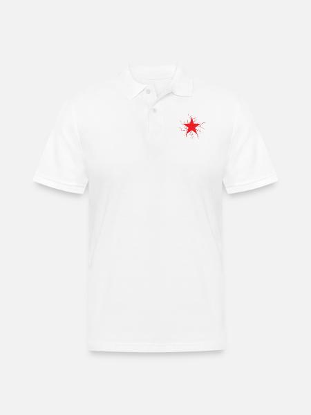 red star - Men's Pique Polo Shirt - white