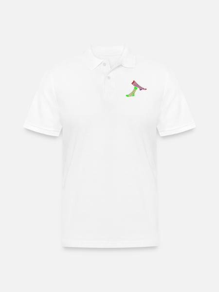 1 sock 2 - Men's Pique Polo Shirt - white