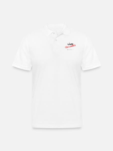 Live Passionately - Men's Pique Polo Shirt - white