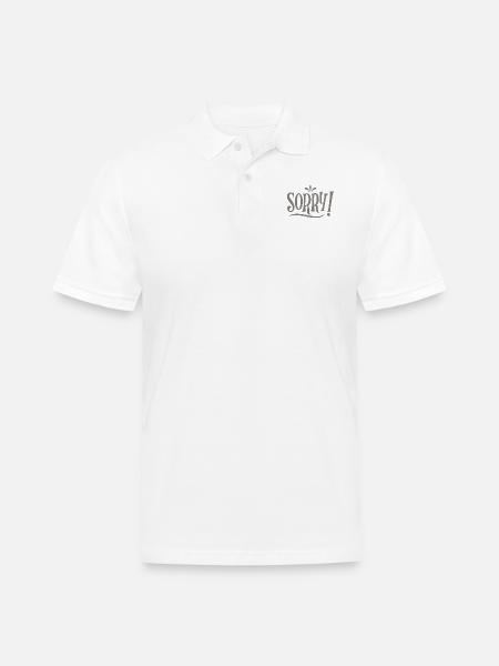 SORRY - Men's Pique Polo Shirt - white