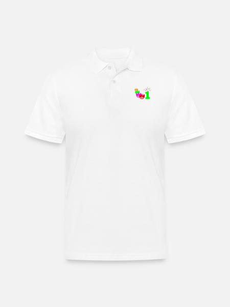 1st day birthday - Men's Pique Polo Shirt - white
