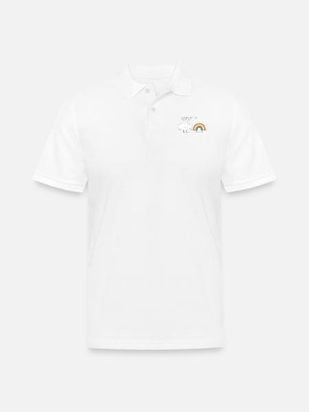 Rainbow Connection - Men's Pique Polo Shirt - white