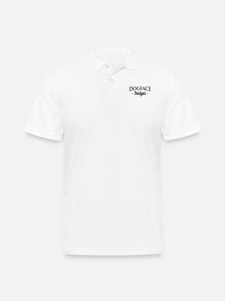 dogface-sleeve-dark - Men's Pique Polo Shirt - white