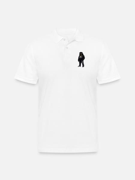 Midnight Bear Hoodie Pun - Men's Pique Polo Shirt - white