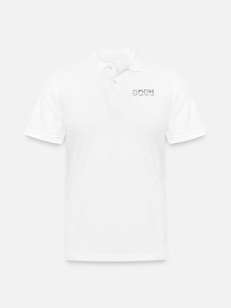 Un Deux Trois Cat - Men's Pique Polo Shirt - white