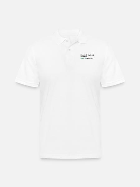 Motivational quote - Men's Pique Polo Shirt - white