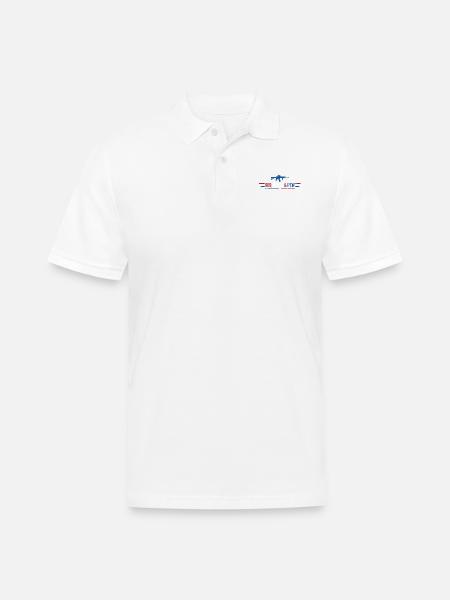 Red White And Pew - Men's Pique Polo Shirt - white
