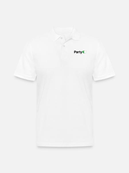 Party On - Men's Pique Polo Shirt - white