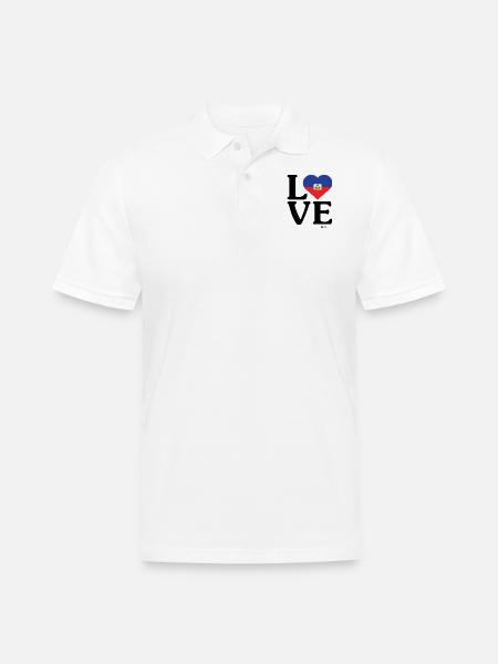 Love Haiti - Men's Pique Polo Shirt - white