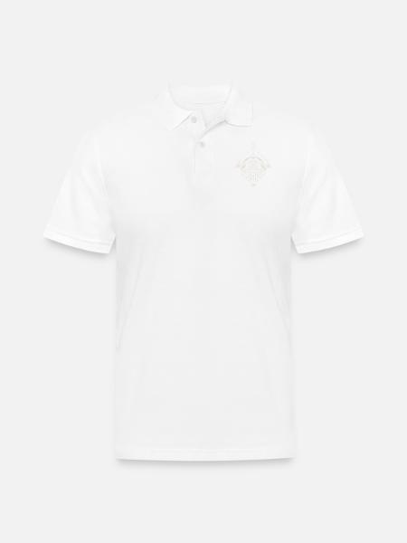 Abstract Dot Design - Men's Pique Polo Shirt - white