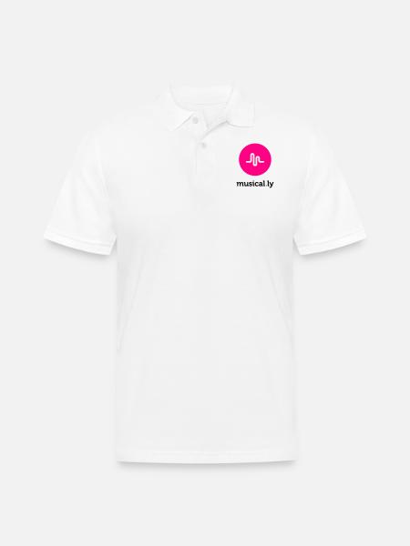 Musical.ly Logo - Men's Pique Polo Shirt - white