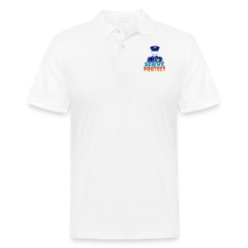 Police - Men's Pique Polo Shirt - white - Front