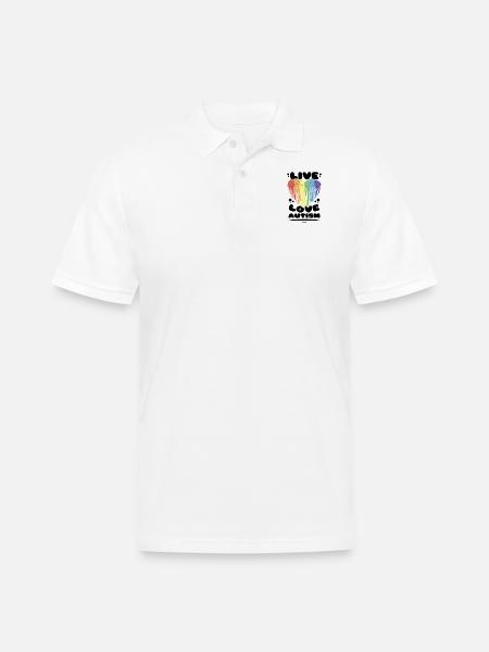 Autism dear heart rainbow - Men's Pique Polo Shirt - white