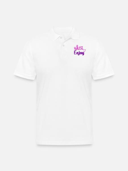 Just Enjoy - Men's Pique Polo Shirt - white