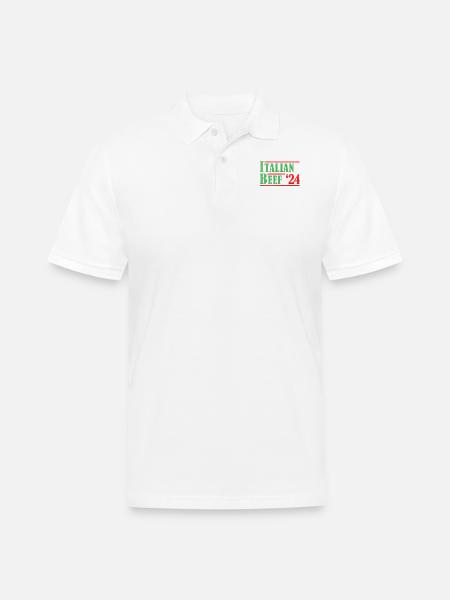 Italian beef 24 - Men's Pique Polo Shirt - white