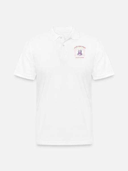 Angel Lover | Cute Bear Love Tee - Men's Pique Polo Shirt - white