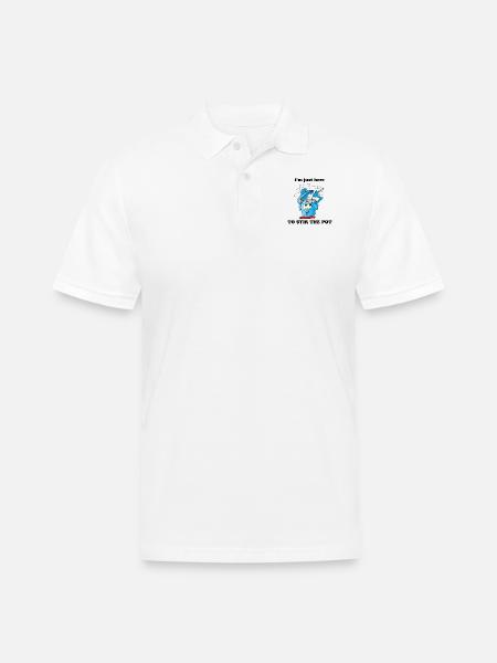 Stir The Pot - Men's Pique Polo Shirt - white