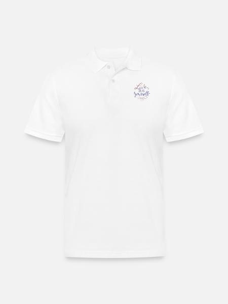 live for yourself - Men's Pique Polo Shirt - white