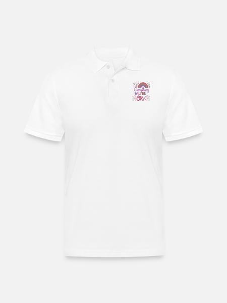 everything will be ok - Men's Pique Polo Shirt - white
