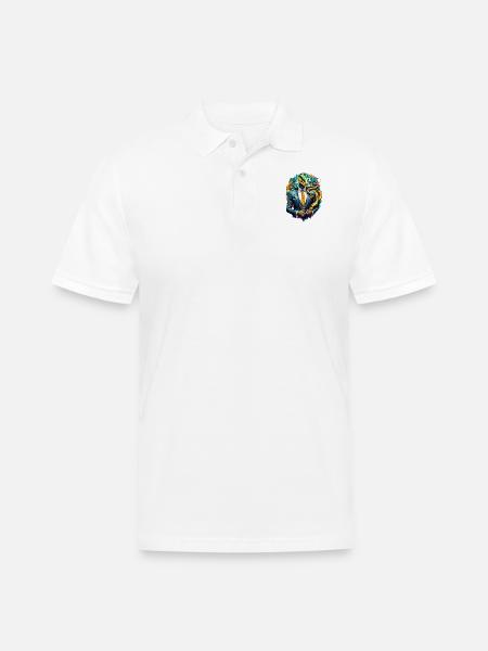 Snake in suit - Men's Pique Polo Shirt - white