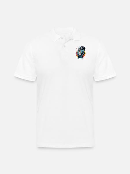 Skunk in suit - Men's Pique Polo Shirt - white