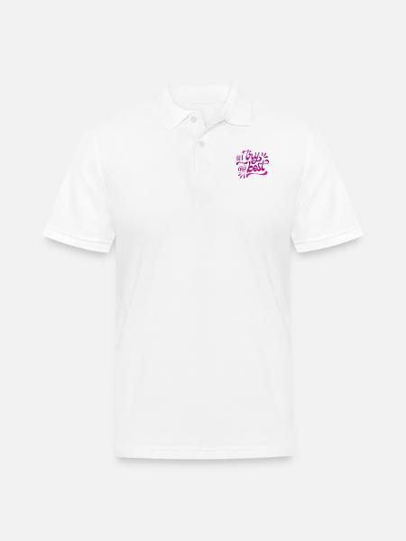 we try our best - Men's Pique Polo Shirt - white