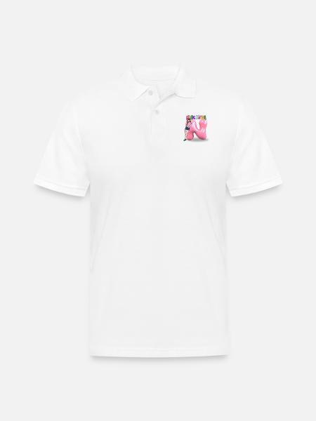 Nick Name N - Men's Pique Polo Shirt - white