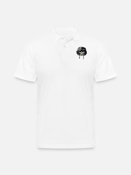 Guard Skull - Men's Pique Polo Shirt - white