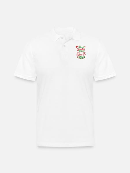 Santa Christmas Naughty Ones - Men's Pique Polo Shirt - white