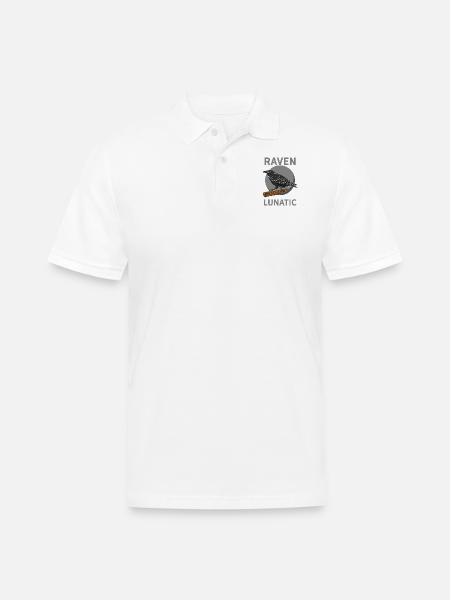 Raven Lunatic - Men's Pique Polo Shirt - white