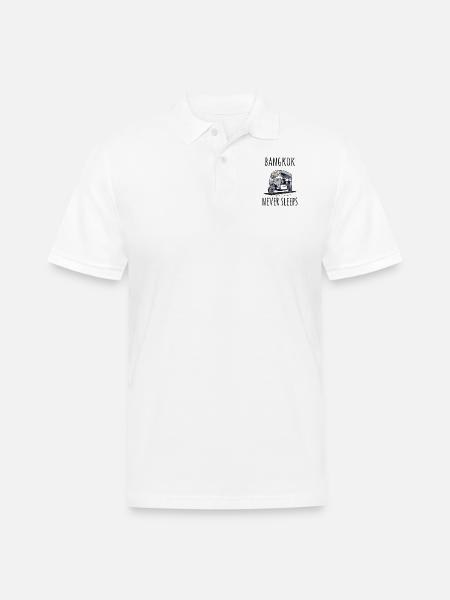 Bangkok Never Sleeps - Men's Pique Polo Shirt - white