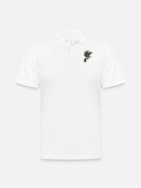 ornamental bird - Men's Pique Polo Shirt - white