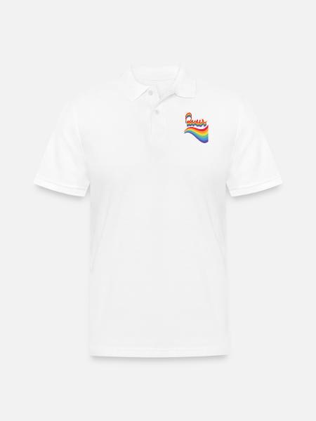 Queer Rainbow - Men's Pique Polo Shirt - white