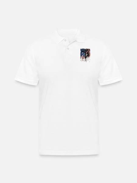 Blue Collar Patriot - Men's Pique Polo Shirt - white