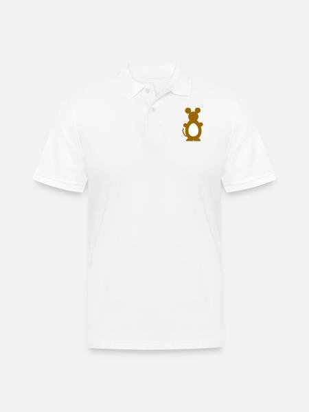 br mouse - Men's Pique Polo Shirt - white