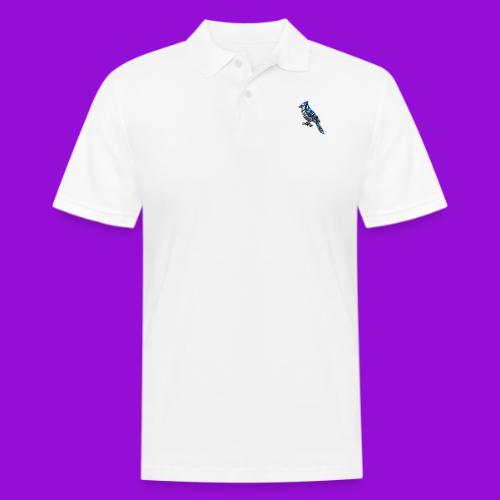 Silver Blue Jay on Perch - Men's Pique Polo Shirt
