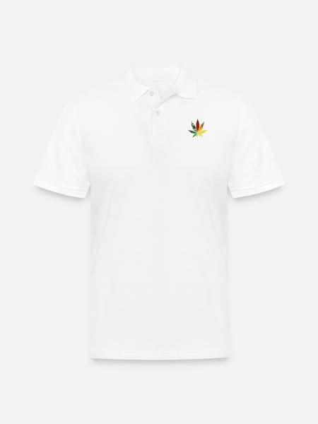 Rainbow maple - Men's Pique Polo Shirt - white