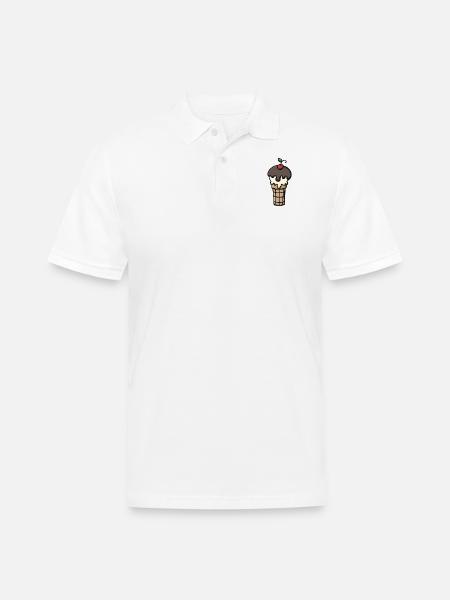 Ice cream cone - Men's Pique Polo Shirt - white