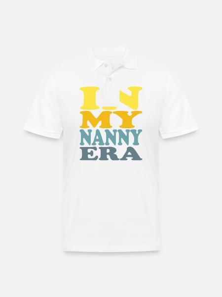 IN MY NANNY ERA. - Men's Pique Polo Shirt - white