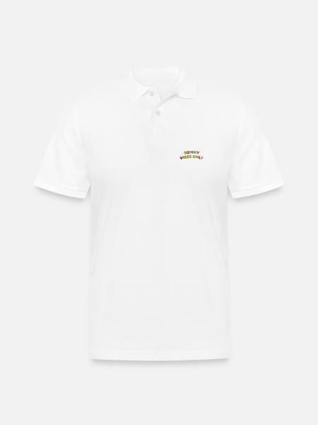 Sunny vibes only embroidered - Men's Pique Polo Shirt - white
