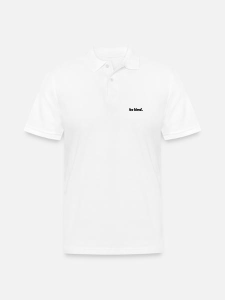 Be kind embroidered - Men's Pique Polo Shirt - white