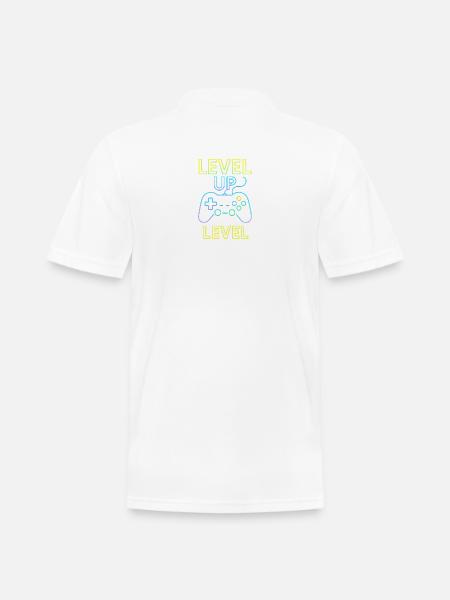 Neon Level Up Controller - Men's Pique Polo Shirt - white