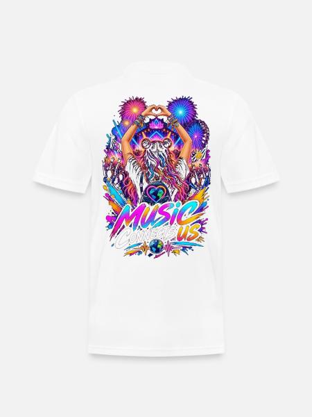Music Connects Us - Men's Pique Polo Shirt - white