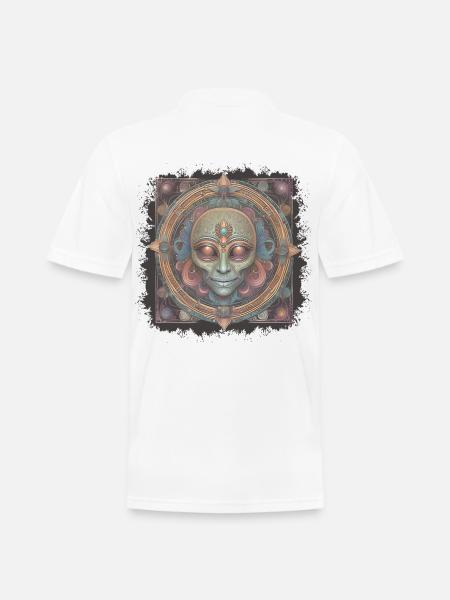 Alien face - Men's Pique Polo Shirt - white