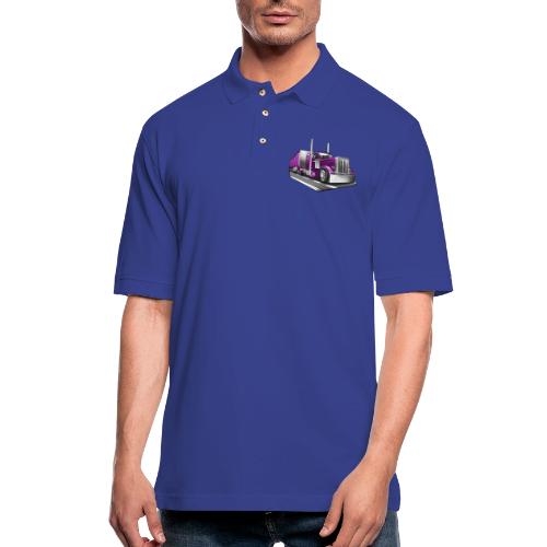 Tracktor Trailer Semi Truck Big Rig - Men's Pique Polo Shirt