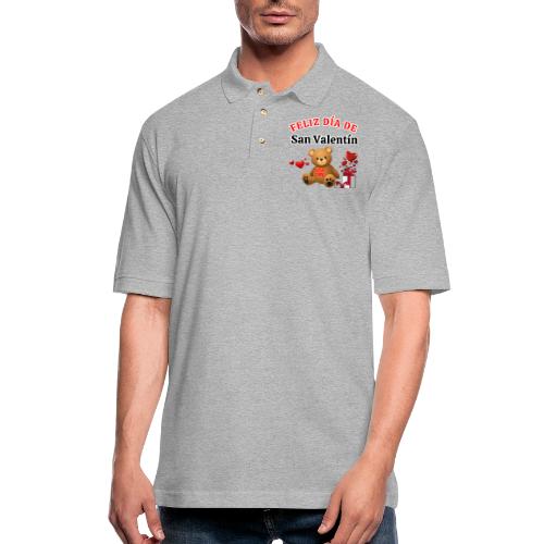 Valentine's Day Celebration Bears Love Hearts. - Men's Pique Polo Shirt