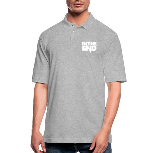 M2M White Logo - Men's Pique Polo Shirt