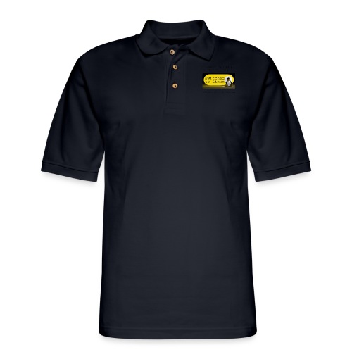 Switched to Linux Logo with Black Text - Men's Pique Polo Shirt